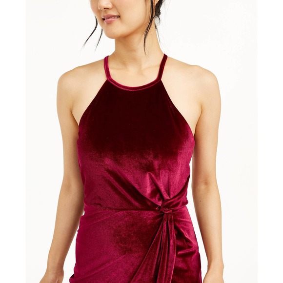 Crystal Doll Wine Burgundy Velvet Juniors' Knot - Picture 10 of 12